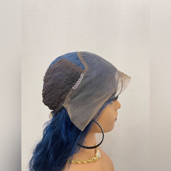 New! 16” 13x4 Blue Human Hair Body Wave Lacefront Wig - Picture 12 of 13